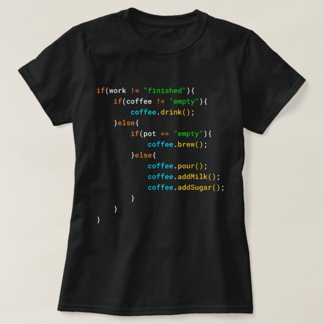 Funny Java Programmer Coffee Coding Gift For Coder T-Shirt (Design Front)