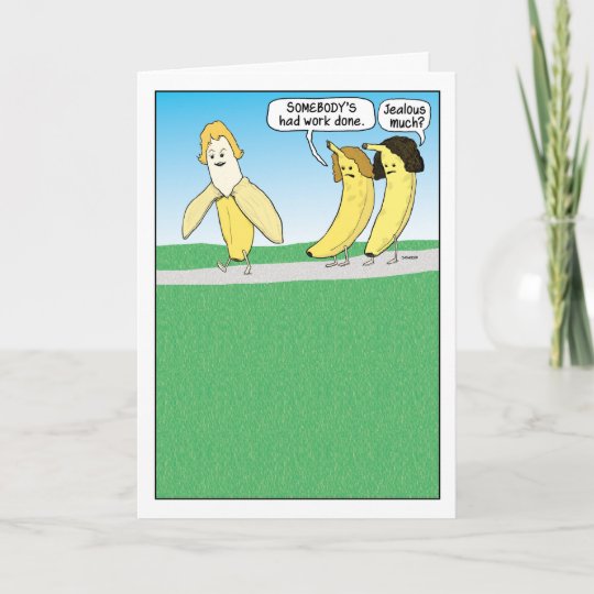 funny jealous banana birthday card zazzle