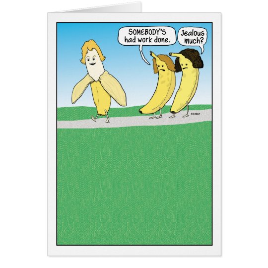 Funny Jealous Banana Birthday Card