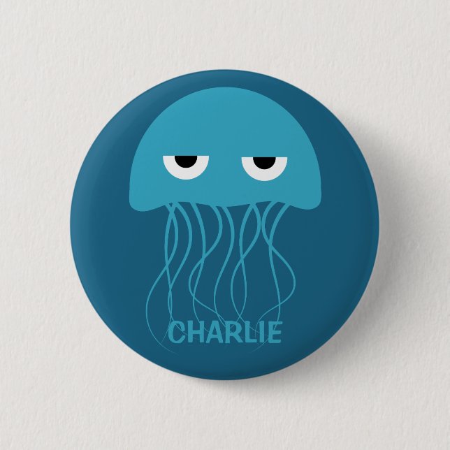Funny Jellyfish custom buttons (Front)
