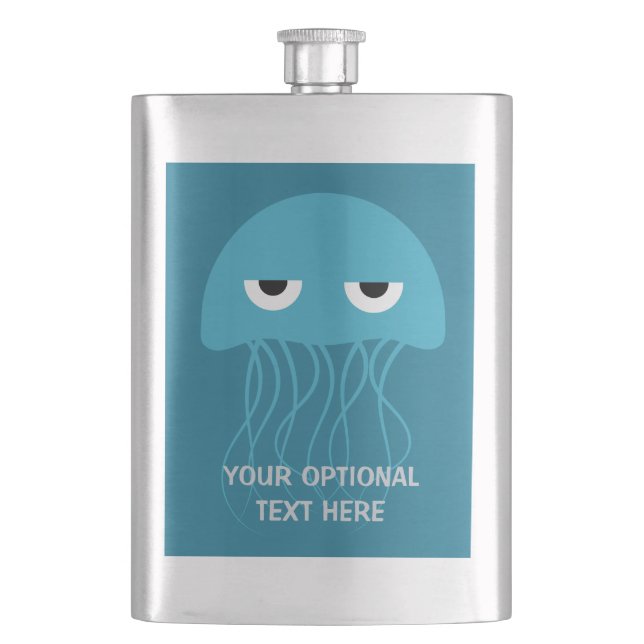 Funny Jellyfish custom flask (Front)
