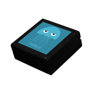 Funny Jellyfish custom monogram jewelry / gift box