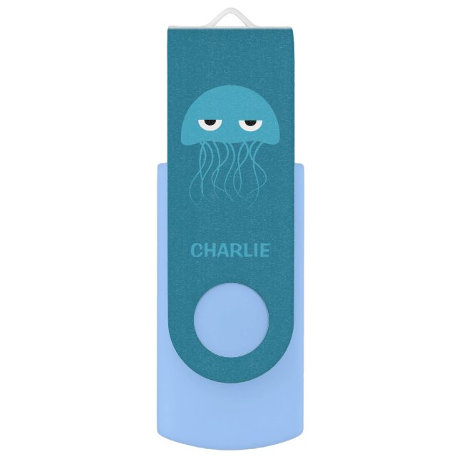 Funny Jellyfish custom USB drives (Back (Vertical))