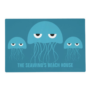 Funny Jellyfish & Cute Fish custom placemats