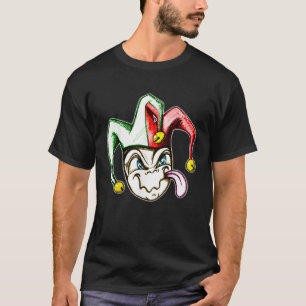 Funny Jester Clown Hat with Bells Fool Joker Medie T-Shirt