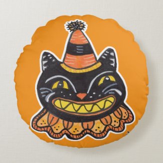 Funny Jester Vintage Halloween Carnival Fun Cat
