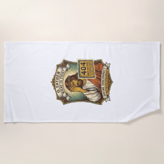 Funny Jesus 404 Error Web Developer Programmer Hum Beach Towel