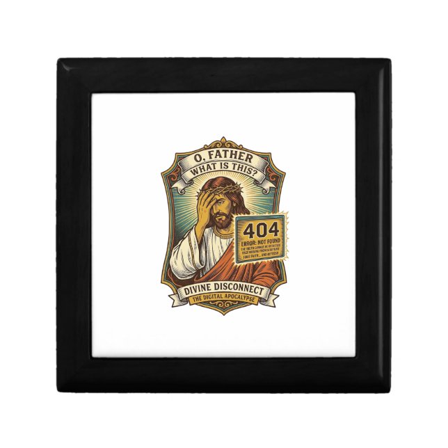 Funny Jesus 404 Error Web Developer Programmer Hum Gift Box (Front)