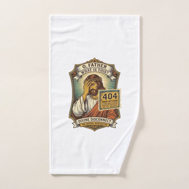 Funny Jesus 404 Error Web Developer Programmer Hum Hand Towel (Hand Towel)