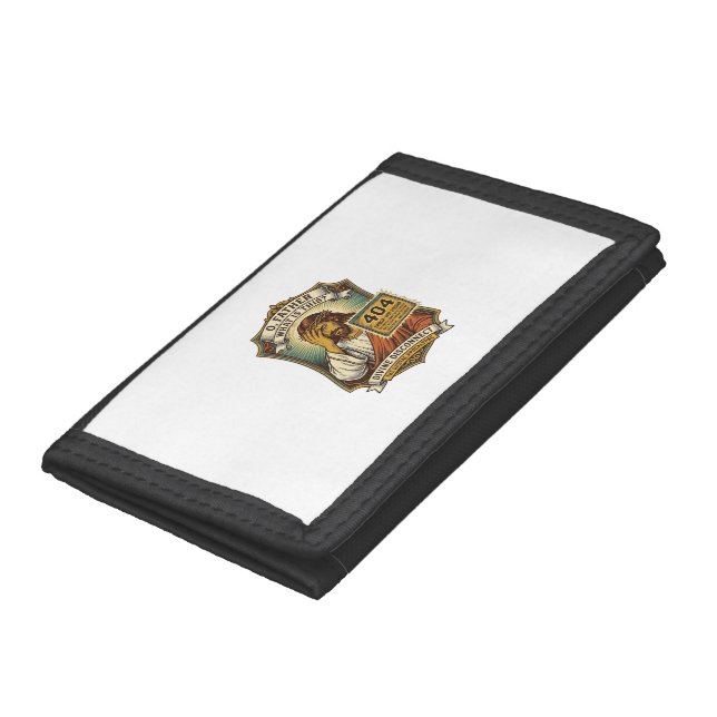 Funny Jesus 404 Error Web Developer Programmer Hum Tri-fold Wallet (Bottom)