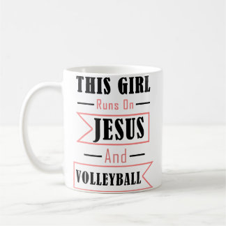 Funny Jesus And Volleyball Christian Sports Quote Coffee Mug