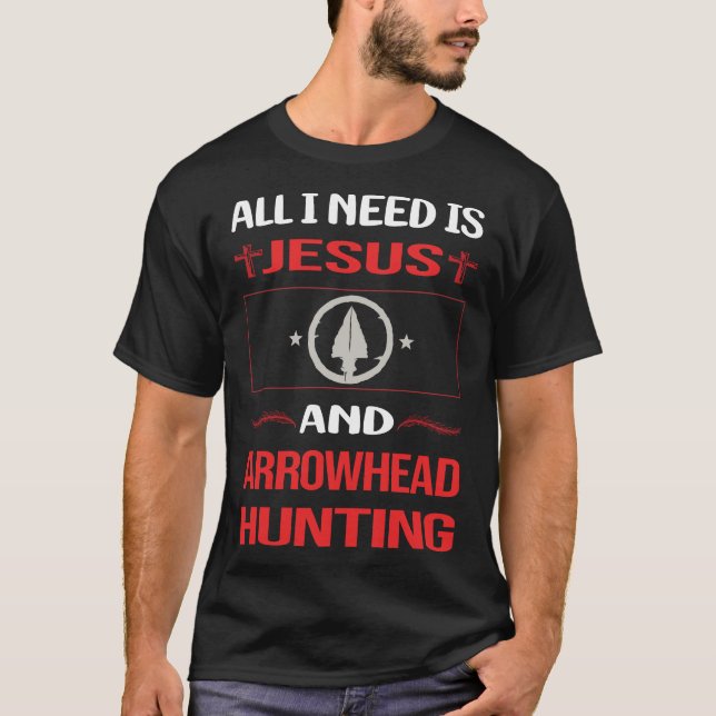 Funny Jesus Arrowhead Hunting Arrowheads T-Shirt (Front)