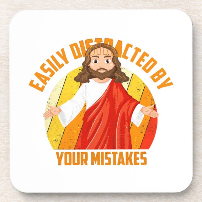 Funny Jesus Beverage Coaster (Front)