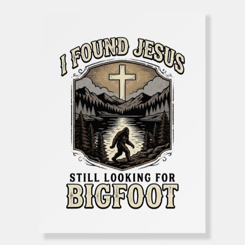 Funny Jesus Bigfoot Vintage Christian Shirt Foam Board