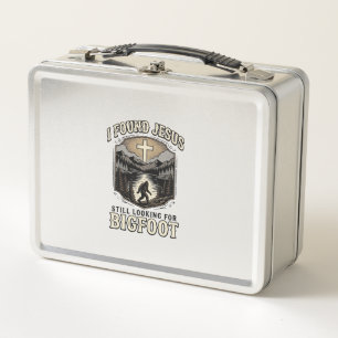 Funny Jesus Bigfoot Vintage Christian Shirt Metal Lunch Box