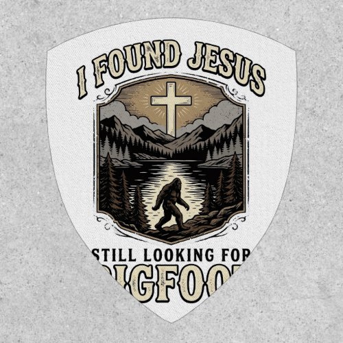 Funny Jesus Bigfoot Vintage Christian Shirt Patch