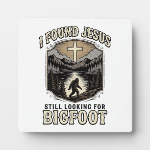 Funny Jesus Bigfoot Vintage Christian Shirt Plaque