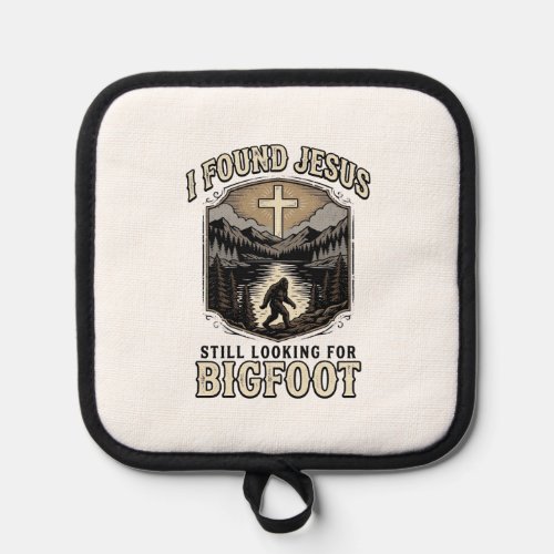 Funny Jesus Bigfoot Vintage Christian Shirt Pot Holder