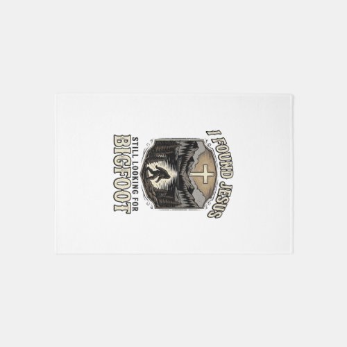 Funny Jesus Bigfoot Vintage Christian Shirt Rug