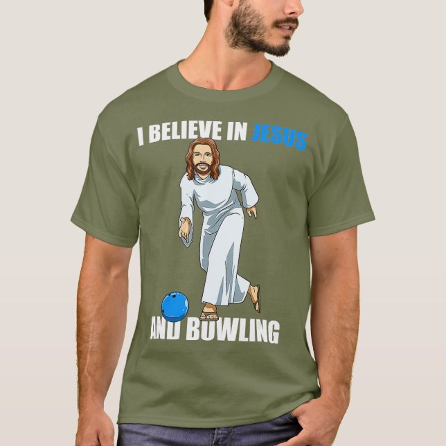 Funny Jesus Bowling Gift T-Shirt (Front)