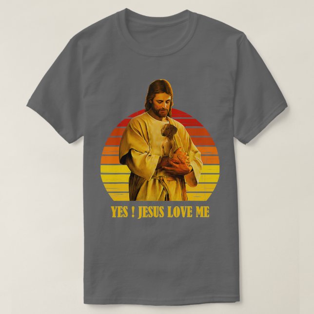 Funny Jesus Carrying Dachshund Dog T-Shirt (Design Front)