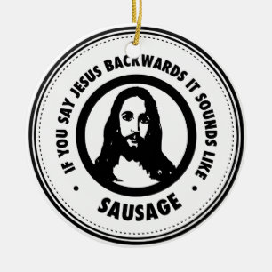 Funny Jesus Ceramic Ornament