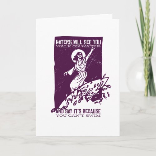 Funny Jesus Christ Surfing Gift Christianity Card