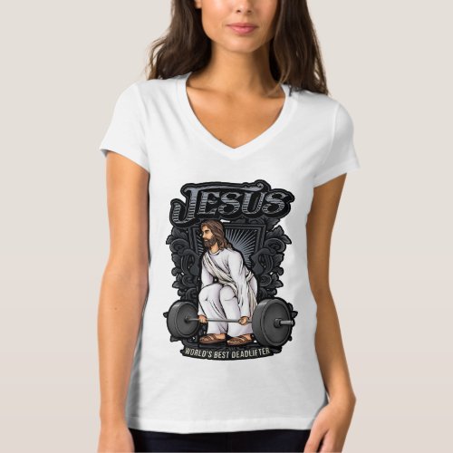 Funny Jesus Christian Weight Lifting Men Women Gym T_Shirt