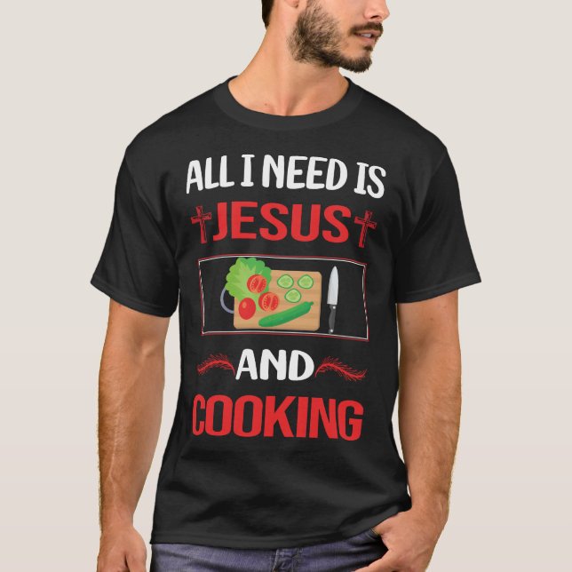 Funny Jesus Cooking T-Shirt (Front)