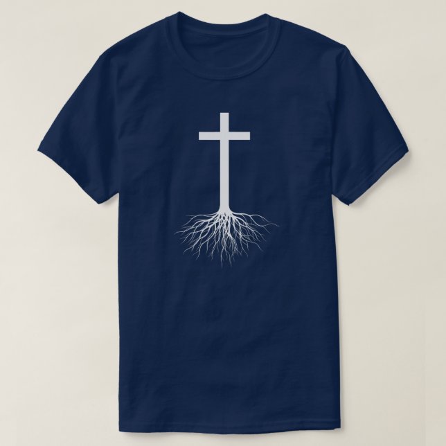 Funny jesus cross roots Christian men women gift  T-Shirt (Design Front)