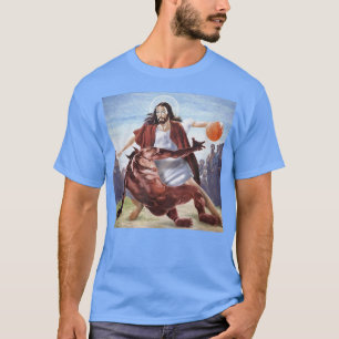 Funny Jesus Crossing Up The Devil Christian men wo T-Shirt