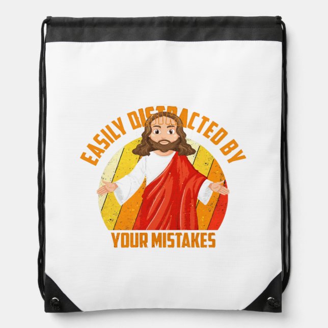 Funny Jesus Drawstring Bag (Front)