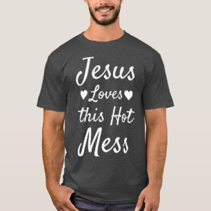 Funny Jesus Gifts Fun Heart Design Jesus Loves T-Shirt