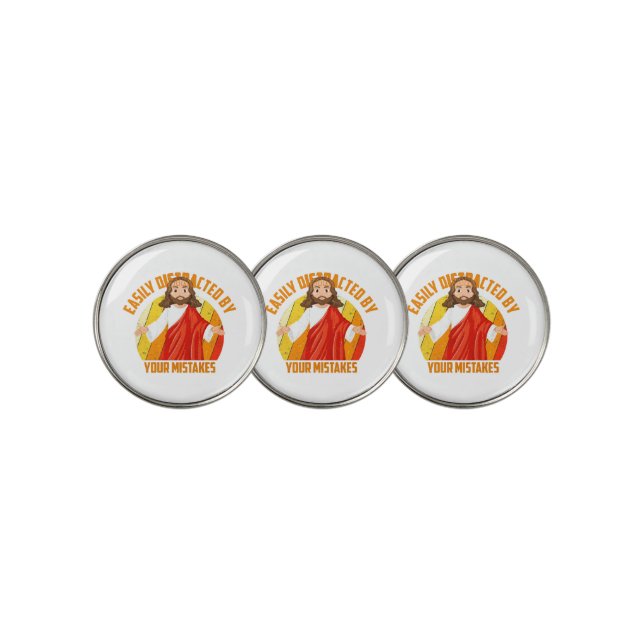 Funny Jesus Golf Ball Marker (3 Up)