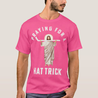 Funny Jesus Hockey Religious Hockey Praying for a T-Shirt