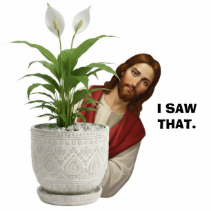 Funny Jesus I Saw That 2D Peace Lily Desk Statue