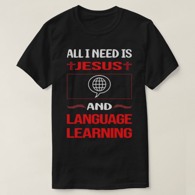 Funny Jesus Language Learning T-Shirt (Design Front)