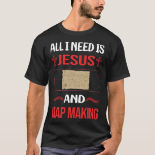 Funny Jesus Map Making Mapmaking Cartography Carto T-Shirt