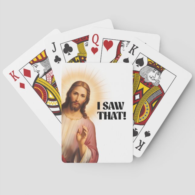 Funny Jesus Meme I Saw That Poker Cards (Back)