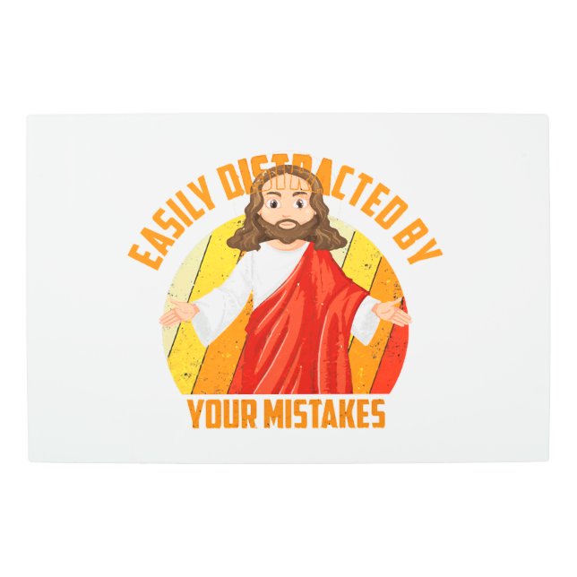 Funny Jesus Metal Print (Front)