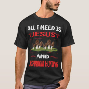 Funny Jesus Mushroom Hunting Mushrooms Mushrooming T-Shirt