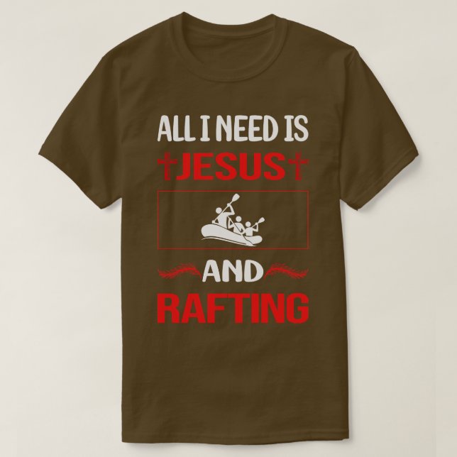 Funny Jesus Rafting  T-Shirt (Design Front)