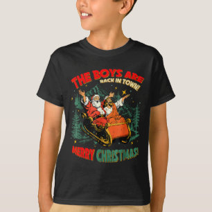 Funny Jesus Santa The Boys Are Back In Town Merry T-Shirt