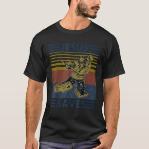 Funny Jesus Saves Hockey Religious Christian Fun G T-Shirt