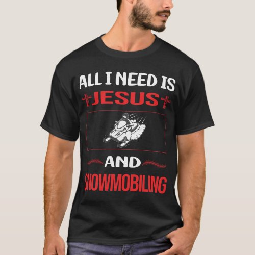 Funny Jesus Snowmobiling Snowmobile T_Shirt