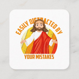 Funny Jesus Square Business Card
