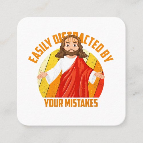 Funny Jesus Square Business Card