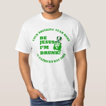 Funny Jesus  St Patrick's Day T-shirt by Paddy_O_Doors at Zazzle