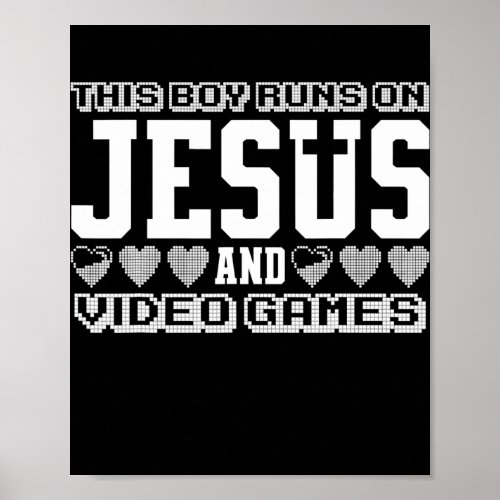 Funny Jesus Video Game Gift For Boys Cool Poster