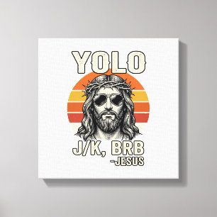 Funny Jesus Vintage Sunset Engraving Quote Design_ Canvas Print